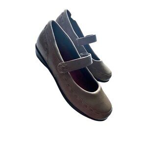 Aetrex Mary Jane Sandal Berries Leather Clog Mulberry Green 4 Way Stretch 8.5